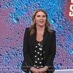 Jenna’s black polka dot lace trim dress and blazer on Today