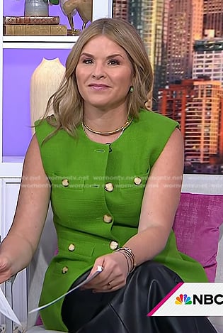 Jenna’s green vest and leather skirt on Today