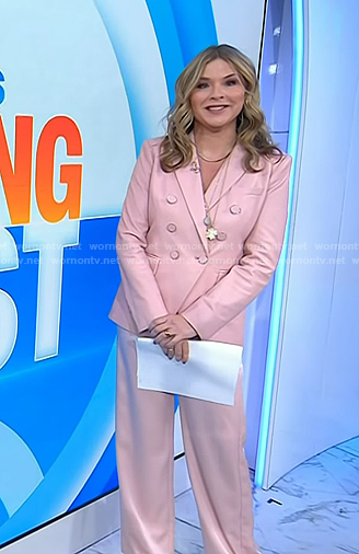 Jenna’s pink leather blazer and satin pants on Today