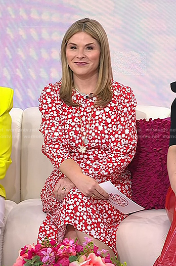 Jenna’s red and white floral dress on Today
