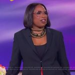 Jennifer’s black cutout blazer and red leather pants on The Jennifer Hudson Show