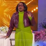 Jennifer’s green gathered front dress on The Jennifer Hudson Show