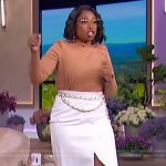 Jennifer’s white leather skirt on The Jennifer Hudson Show