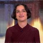 Jenny’s burgundy twist front bodysuit and skirt on The View