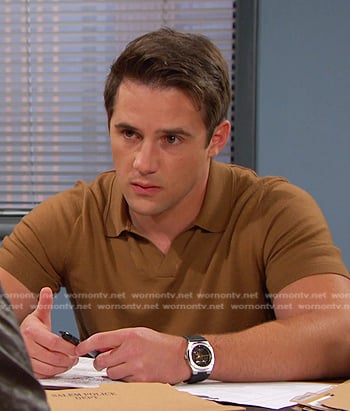 JJ’s brown polo shirt on Days of our Lives