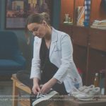 Jo’s black striped sneakers and beige sneakers on Greys Anatomy