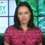 Jo Ling Kent’s pink printed shirtdress on CBS Mornings