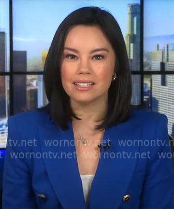 Jo Ling Kent’s blue blazer on CBS Mornings