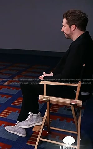 Joe Fryer’s grey leather high top sneakers on Today