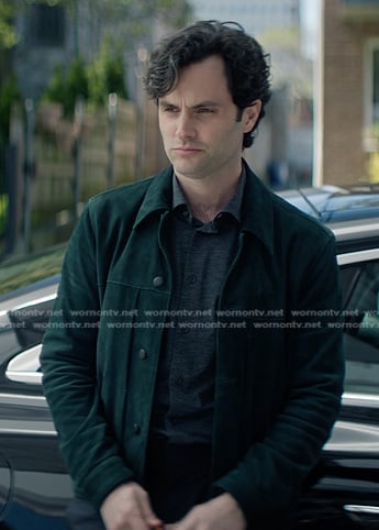 Joe’s green suede jacket on You