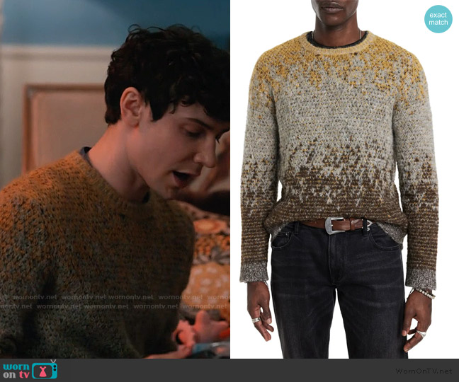 John Varvatos Cambra Crewneck Sweater worn by Teddy Tascioni (Ben Levi Ross) on Elsbeth