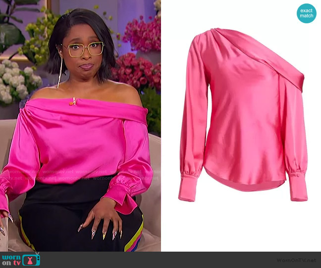 Jonathan Simkhai Alice One-Shoulder Top worn by Jennifer Hudson on The Jennifer Hudson Show