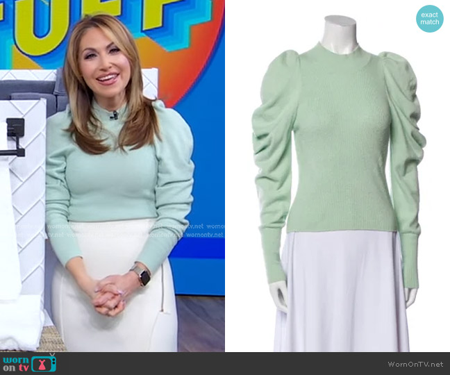 Simkhai Puff Sleeve Sweater worn by Lori Bergamotto on Good Morning America