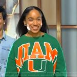 Jordyn’s Miami U sweatshirt on Tamron Hall Show