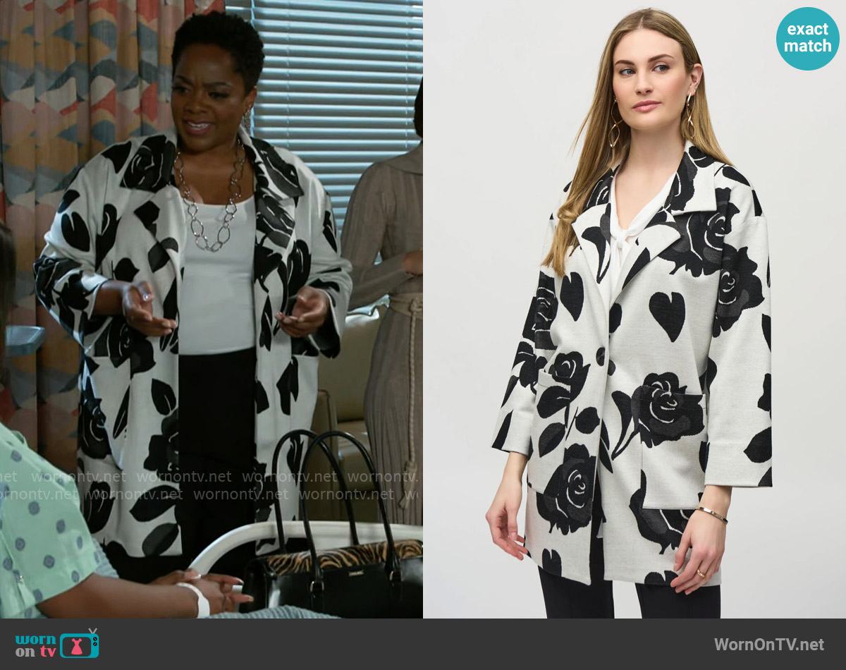 Joseph Ribkoff Printed Jacket worn by Mona Wilson (Karan Kendrick) on Beyond the Gates