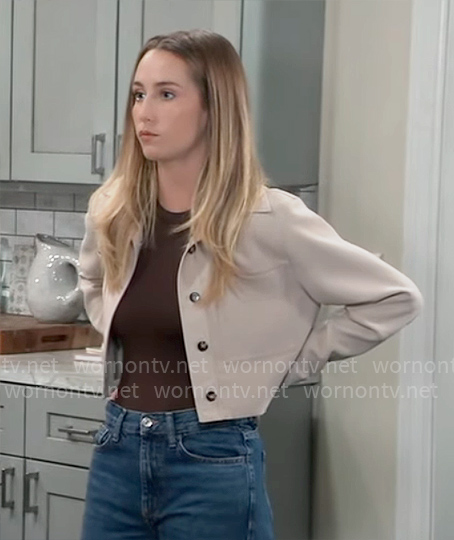 Josslyn’s beige jacket on General Hospital