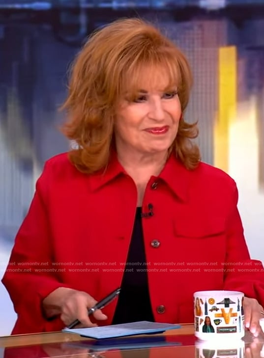 Joy’s red utility jacket on The View