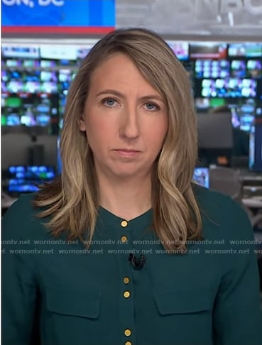 Julia Ainsley’s green blouse on NBC News Daily