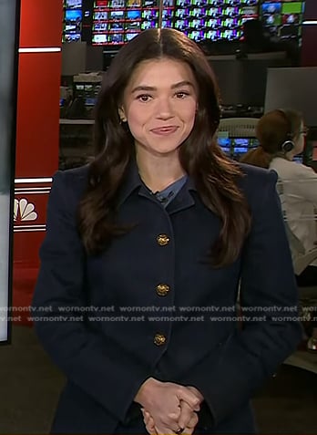 Julie Tsirkin’s denim jacket with gold buttons on Today