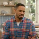 Junior’s plaid button down shirt on Poppas House