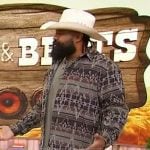 Justin Lee Williams’ western print jacket on Sherri
