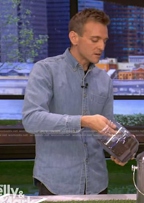Kaleb Wyse’s denim shirt on Live with Kelly and Mark