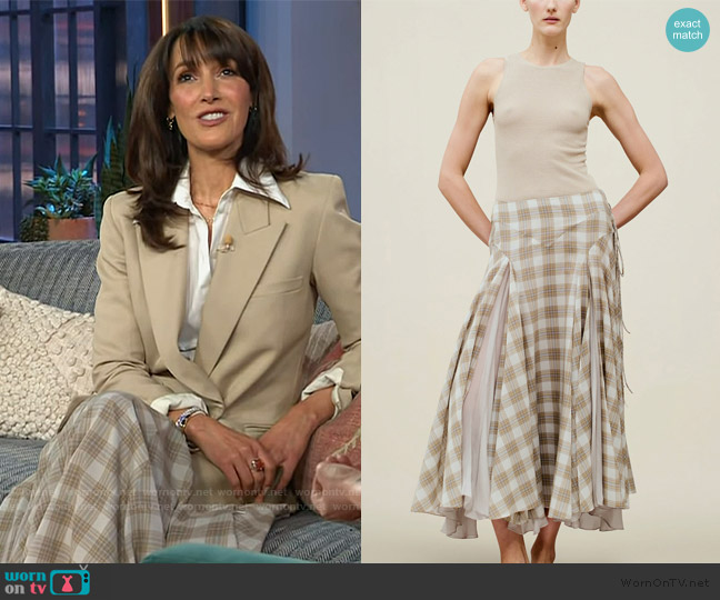Kallmeyer Alyse Gusset Skirt in Cotton Voile worn by Jennifer Beals on The Kelly Clarkson Show