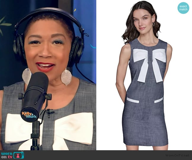 Karl Lagerfeld Paris Bow-Front Sleeveless Dress worn by Deja Vu on Live with Kelly and Mark