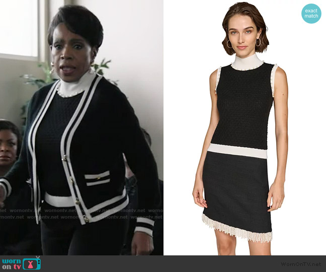 Karl Lagerfeld Sleeveless Mock Neck Pearl Sweater worn by Barbara Howard (Sheryl Lee Ralph) on Abbott Elementary
