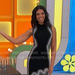 Karla Mosley’s black asymmetric dress on The Price is Right