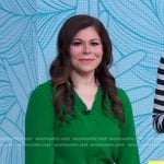 Kate Sandoval’s green ruffle trim blouse on Good Morning America