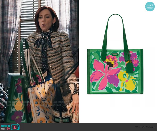 Kate Spade Manhattan Orchid Bloom Canvas Tote Bag worn by Elsbeth Tascioni (Carrie Preston) on Elsbeth