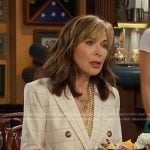 Kate’s white grid check blazer on Days of our Lives