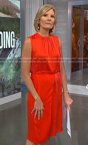 Kate’s red sleeveless satin dress on NBC News Daily