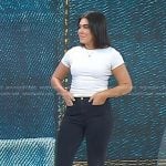 Katie Stilo’s black patch pocket flare jeans on Today