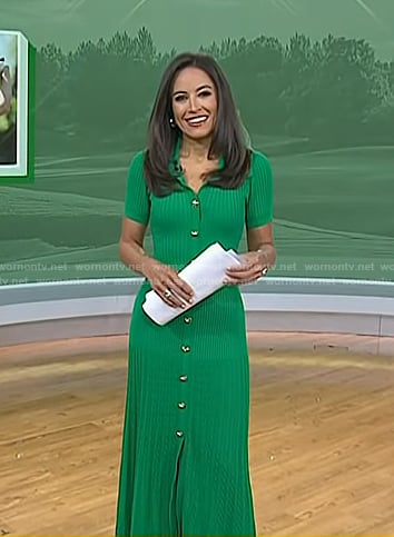 Kaylee’s green button front knit dress on Today