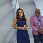 Kaylee’s navy pleated midi dress on Today
