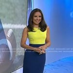 Kaylee’s yellow and blue colorblock dress on Today