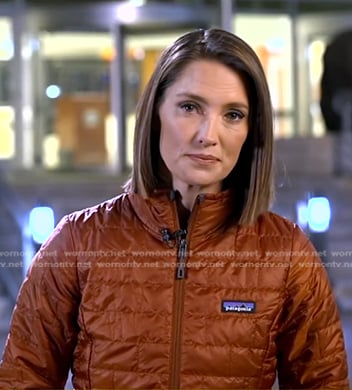 Kayna Whitworth’s brown quilted jacket on Good Morning America