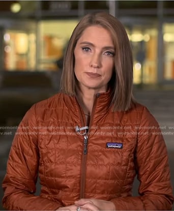 Kayna Whitworth’s brown quilted jacket on Good Morning America
