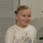 Kelly’s cat sweatshirt on The Bold and the Beautiful