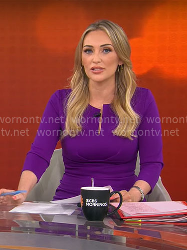 Kelly O’Grady’s purple dress on CBS Mornings
