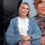 Keltie’s blue denim knit cardigan on E! News