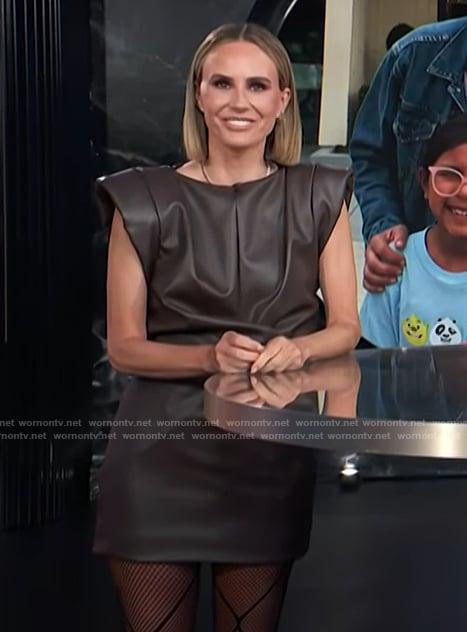 Keltie’s brown leather dress on E! News