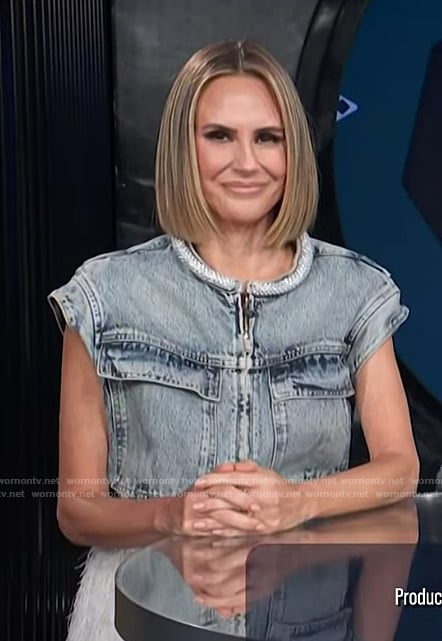 Keltie’s denim vest and fringe skirt on E! News