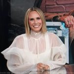 Keltie’s white tulle ruffle top and jeans on E! News