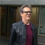 Kevin Bacon’s black zip leather jacket on Today