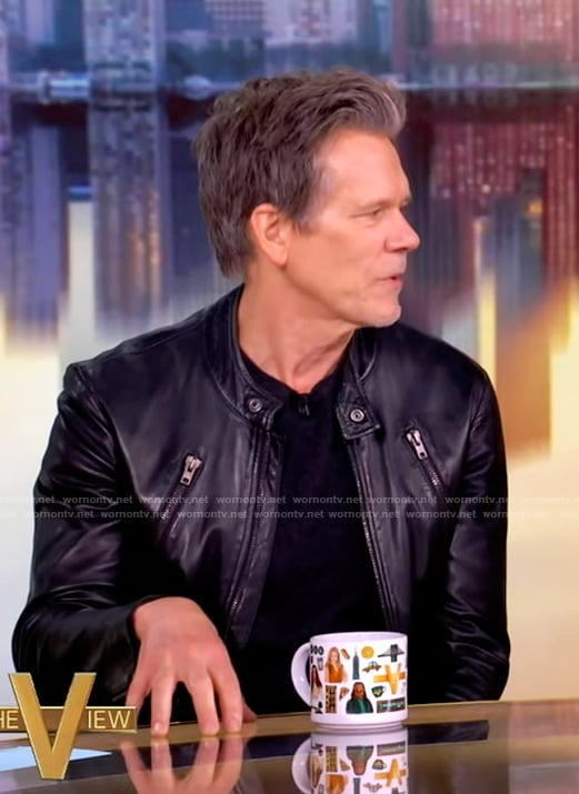 Kevin Bacon’s black leather jacket on The View