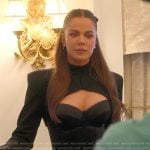 Khloe’s black cutout mini dress on The Kardashians
