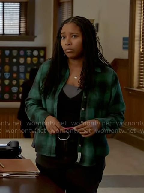 Kiana’s green plaid shirt on Chicago PD